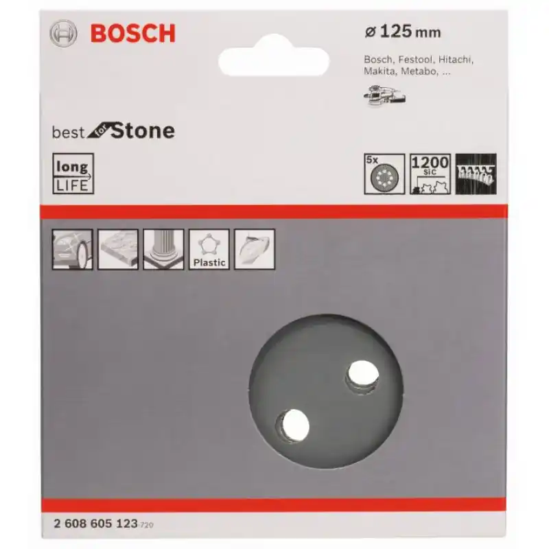 BOSCH Disque abrasif F355, pack de 5 125 mm, 1200 2608605123 Gros Lot